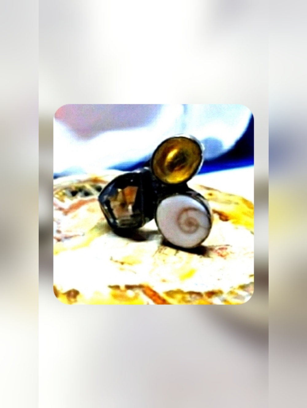 Geometric Artistic Gemstone Ring